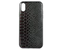 Чехол iPhone XR Leather Reptile (черный)