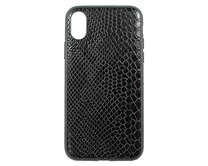 Чехол iPhone X/XS Leather Reptile (черный)