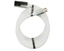 Кабель Kstati KS-004 microUSB - USB белый, спираль, 1,2м