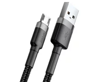 Кабель Baseus Cafule Cable microUSB-USB 2.4A  серый-черный, 1м