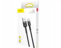 Кабель Baseus Cafule Cable microUSB-USB 2.4A  серый-черный, 1м