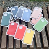 Чехол iPhone 13 Liquid Silicone FULL (желтый)