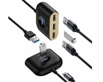 USB HUB Baseus Square round 4-in-1, 1метр (черный)