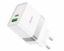 СЗУ-1USB + 1USB-C Hoco N21, PD30W, QC3.0 белый