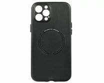 Чехол iPhone 12 Pro Max Leather Magnetic (черный)