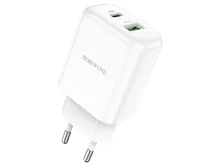 СЗУ-1USB + 1USB-C Borofone BN4, PD20W, QC3.0 белый