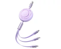 Кабель 3в1 McDodo CA-3571 micro+Lightning+Type-C-USB фиолетовый